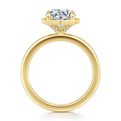 Cassi - 14K Yellow Gold Bezel Prong Round Diamond Engagement Ring