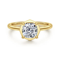 Cassi - 14K Yellow Gold Cushion Cut Diamond Engagement Ring