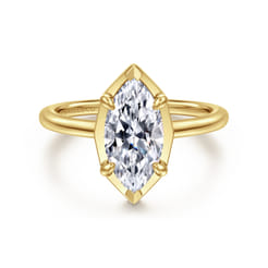 Cassi - 14K Yellow Gold Marquise Shape Diamond Engagement Ring