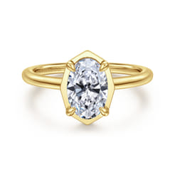 Cassi - 14K Yellow Gold Oval Diamond Engagement Ring