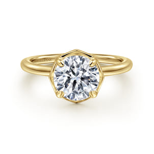 Cassi - 14K Yellow Gold Round Diamond Engagement Ring
