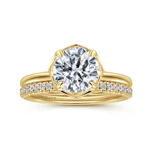 Cassi - 14K Yellow Gold Round Diamond Engagement Ring