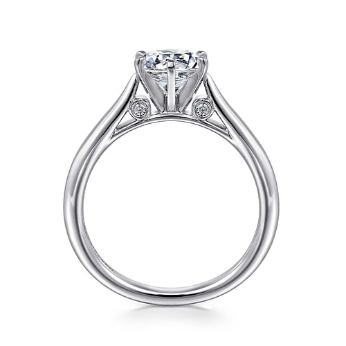 Cassie - 14K White Gold Round Diamond Engagement Ring - 0.03 ct - Shot 2