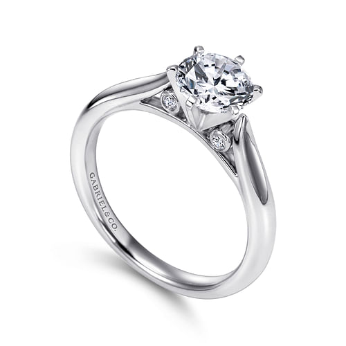 Cassie - Platinum Round Diamond Engagement Ring - 0.03 ct - Shot 3