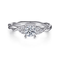 14K White Gold Round Diamond Engagement Ring