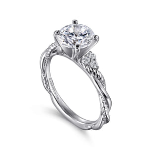 Catalina - 14K White Gold Round Diamond Engagement Ring