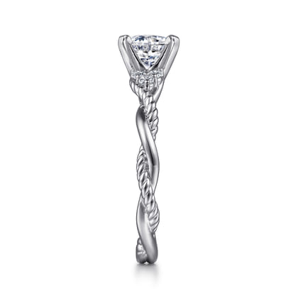Catalina - 14K White Gold Round Twisted Diamond Engagement Ring