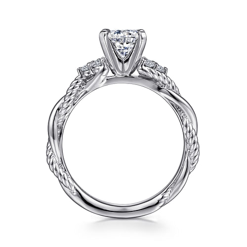 Catalina - Platinum Round Twisted Diamond Engagement Ring - 0.12 ct - Shot 2