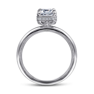 Catallina - 14K White Gold Emerald Cut Halo Diamond Engagement Ring