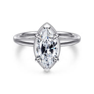 Catallina - 14K White Gold Marquise Shape Halo Diamond Engagement Ring