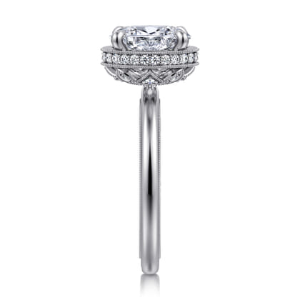 Catallina - 14K White Gold Oval Halo Diamond Engagement Ring