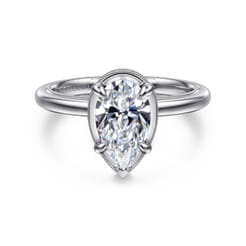 Catallina - 14K White Gold Pear Shape Halo Diamond Engagement Ring