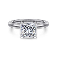 Catallina - 14K White Gold Princess Bezel Prong Diamond Engagement Ring