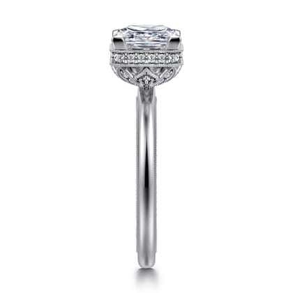 Catallina - 14K White Gold Princess Bezel Prong Diamond Engagement Ring