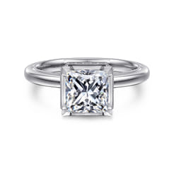 Catallina - 14K White Gold Princess Halo Diamond Engagement Ring