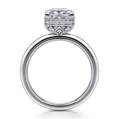 Catallina - 14K White Gold Princess Halo Diamond Engagement Ring
