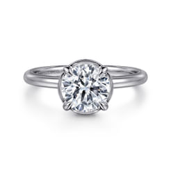 Catallina - 14K White Gold Round Halo Diamond Engagement Ring