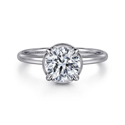 Catallina - 14K White Gold Round Halo Diamond Engagement Ring