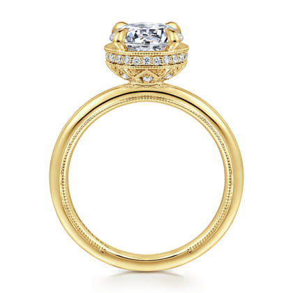 Catallina - 14K Yellow Gold Bezel Prong Round Diamond Engagement Ring