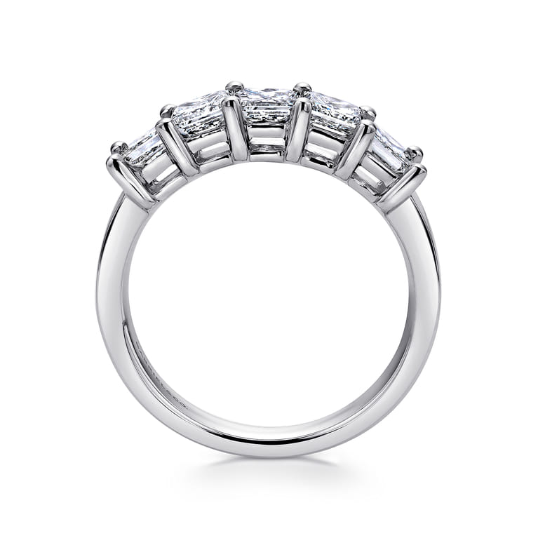 Fancy Wedding Ring in 14k White Gold with Princess Cut Natural Diamond at Gabriel & Co. - Shot 2