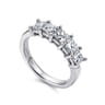 Fancy Wedding Ring in 14k White Gold with Princess Cut Natural Diamond at Gabriel & Co.