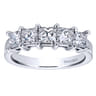 Fancy Wedding Ring in 14k White Gold with Princess Cut Natural Diamond at Gabriel & Co.