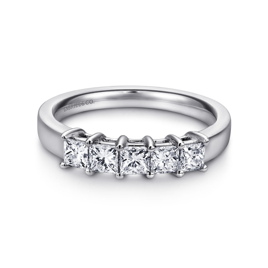 White Gold Princess Rapper Wedding Bands For Princess 14K White Gold 3 Stone Princess Diamond