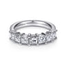 Fancy Wedding Ring in 14k White Gold with Princess Cut Natural Diamond at Gabriel & Co.
