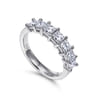 Fancy Wedding Ring in 14k White Gold with Princess Cut Natural Diamond at Gabriel & Co.