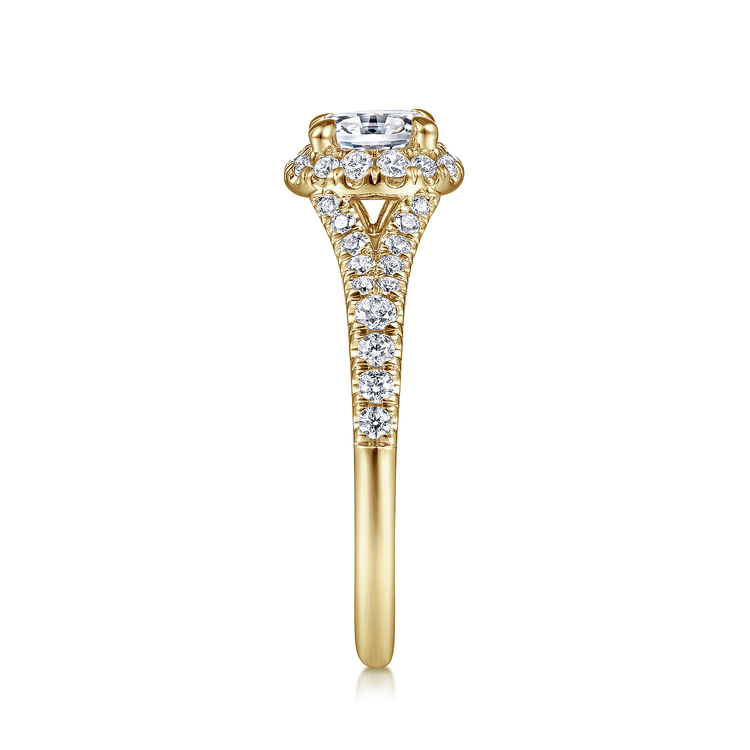 Catina - 14K Yellow Gold Oval Halo Complete Diamond Engagement Ring