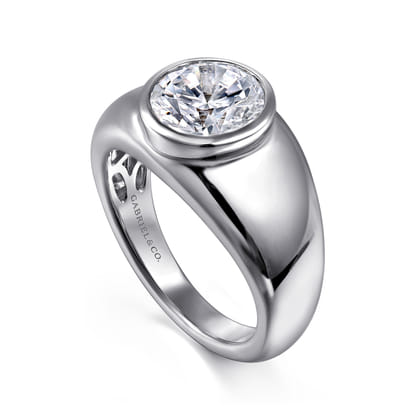 Caya - 14K White Gold Round Diamond Engagement Ring