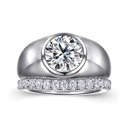 Caya - 14K White Gold Round Diamond Engagement Ring