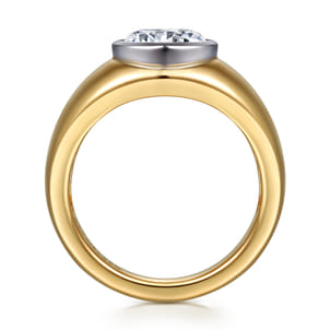 Caya - 14K White-Yellow Gold Round Diamond Engagement Ring