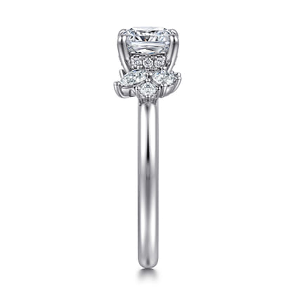 Caye - 14K White Gold Cushion Cut Diamond Engagement Ring