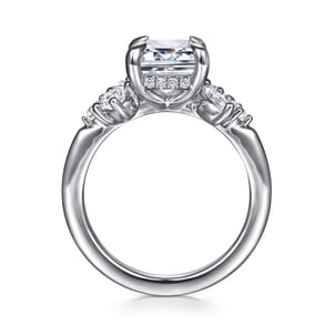 Caye - 14K White Gold Emerald Cut Diamond Engagement Ring