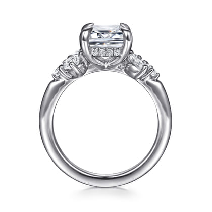 Caye - 14K White Gold Emerald Cut Diamond Engagement Ring