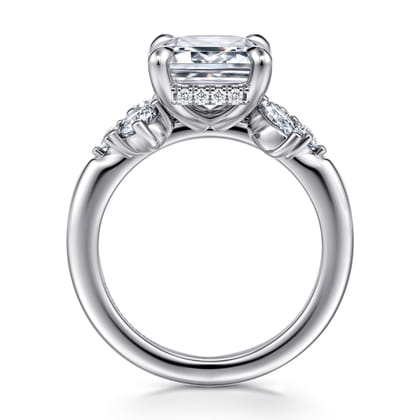 Caye - 14K White Gold Emerald Cut Diamond Engagement Ring