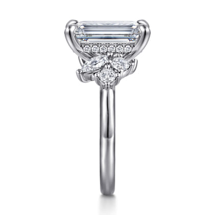 Caye - 14K White Gold Emerald Cut Diamond Engagement Ring