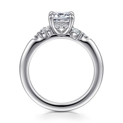 Caye - 14K White Gold Emerald Cut Diamond Engagement Ring