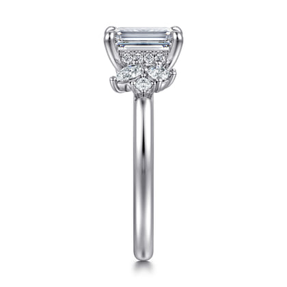 Caye - 14K White Gold Emerald Cut Diamond Engagement Ring