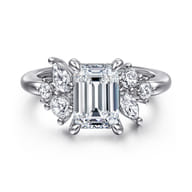 Caye - 14K White Gold Emerald Cut Diamond Engagement Ring