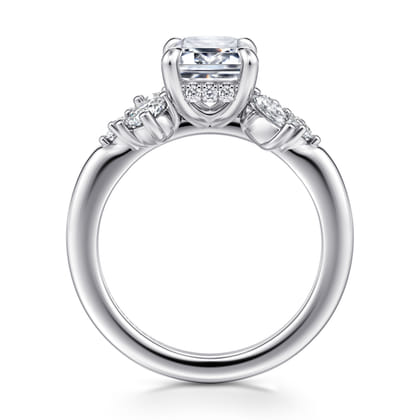 Caye - 14K White Gold Emerald Cut Diamond Engagement Ring