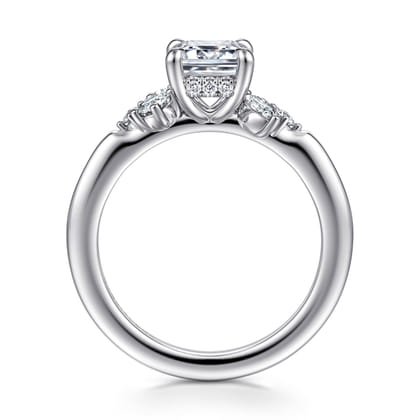 Caye - 14K White Gold Emerald Cut Diamond Engagement Ring