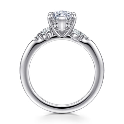 Caye - 14K White Gold Marquise Shape Diamond Engagement Ring