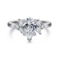Caye - 14K White Gold Pear Shape Diamond Engagement Ring