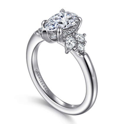 Caye - 14K White Gold Pear Shape Diamond Engagement Ring
