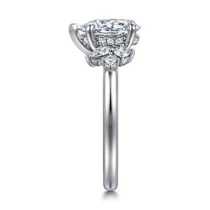 Caye - 14K White Gold Pear Shape Diamond Engagement Ring