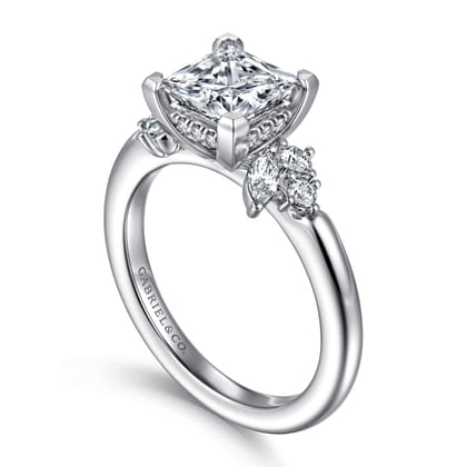 Caye - 14K White Gold Princess Cut Diamond Engagement Ring