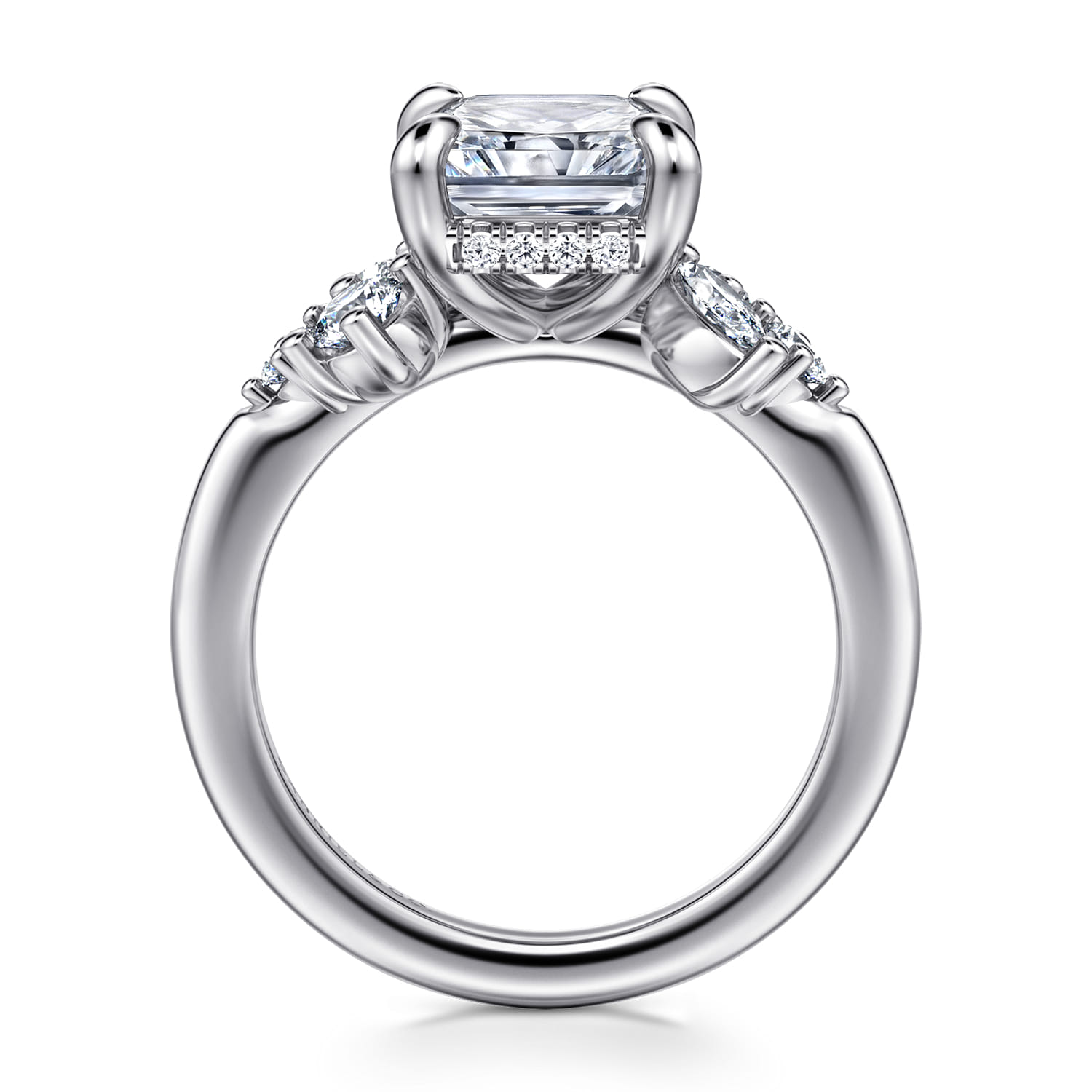 Caye - 14K White Gold Radiant Cut Diamond Engagement Ring