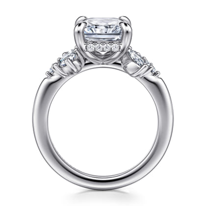 Caye - 14K White Gold Radiant Cut Diamond Engagement Ring